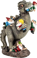 SOWSUN Dinosaur Gnomes Garden Statues Garden Decor Yard Decorations Outdoor, Patio, Yard, Lawn Ornaments Unique Housewarming Gifts for Women, Mom for Mothers Day