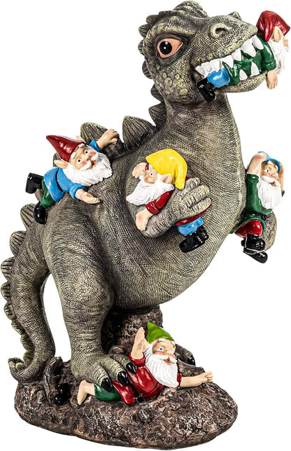 SOWSUN Dinosaur Gnomes Garden Statues Garden Decor Yard Decorations Outdoor, Patio, Yard, Lawn Ornaments Unique Housewarming Gifts for Women, Mom for Mothers Day