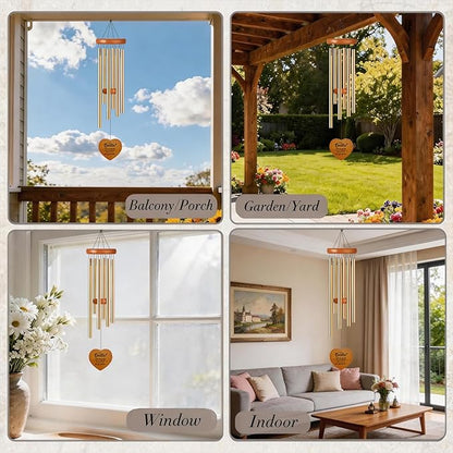 Bestie Gifts Wind Chimes - Metal Windchimes Outdoors for Friendship Garden Yard Porch Indoor Balcony Home Hanging Decoration Appreciation Graduation Birthday Sisterhood Gift for Friends
