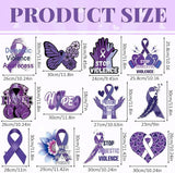 Amyhill 12 Pcs Domestic Violence Awareness Yard Sign Purple Ribbon Garden Lawn Signs with 24 Stake Stop Domestic Violence Purple Ribbon Butterfly Hands Yard Decorations for Outdoor Party Decor