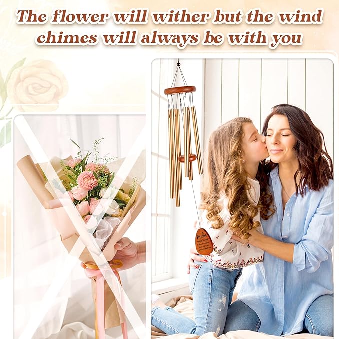 Mothers Day Mom Gifts, Mom Birthday Gifts for from Daughter Son Kids, Mother Wind Chimes, Mammy Gift Ideas for Birthday, Thanksgiving, Christmas - with ‘I Need You’