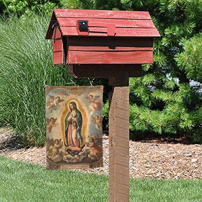 YISHOW Our Lady of Guadalupe Mother Of God Garden Flag Double Sided Vertical Holly Mary Blessed Virgin Mary Religious House Flags Yard Signs Outdoor Decor 12.5"X18"