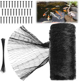 Koi Pond Netting Kit 28 x 30ft, Bird Deer Fence Netting, Durable Net Cover for Leaves, Heavy Duty Fine Mesh, Protect Fish from Blue Heron Birds, Cats & Predators, 35pcs Stakes & Ties Included