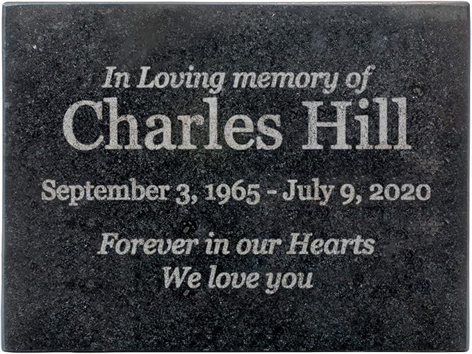 Customized In Loving Memory Black Granite Memorial or Sympathy Gift. Offered in a Variety of Sizes to Meet your Needs and Budget (8 x 6 x .4")