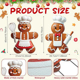 2 Pack Christmas Yard Stakes Metal Stakes 3D Boy and Girl Yard Sign Christmas Outdoor Decorations for Outside Holiday Xmas Winter Ornament Lawn Pathway(Ginger Cake Chef)