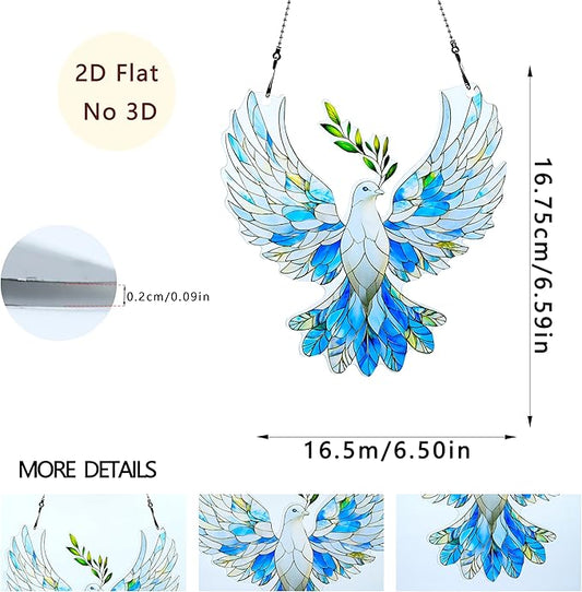 Dove Peace Ornaments Colorful Window Hanging Decorations Home Wall Decor for Indoor Outdoor