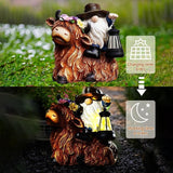Solar Highland Cow Gnome Garden Decorative Statue - Detachable Lantern - Outdoor Fun Decoration Light Outdoor Decorations for Patio,Yard and Gift for Mom