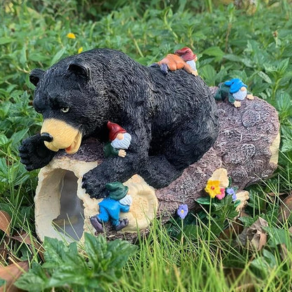 GARDEN WHISPER Bear Statue Decor, Bear Gutter Downspout Extension, Weather Resistant Resin, Outdoor Decorative