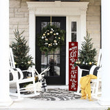 Merry Christmas Sign Xmas Front Door Hanging Decor Wooden Vertical Indoor Outdoor Porch Standing Signs For Garden Home Yard Farmhouse Porch 47.2 x 7.8 Inch
