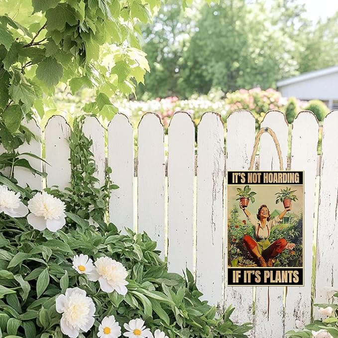 Backyard Decor Garden Gift for Yard, Backyard, Patio & Porch Decor IF IT’S PLANTS Wooden Sign For Home,Farm,Home Outdoor Yard Art 12×8inches