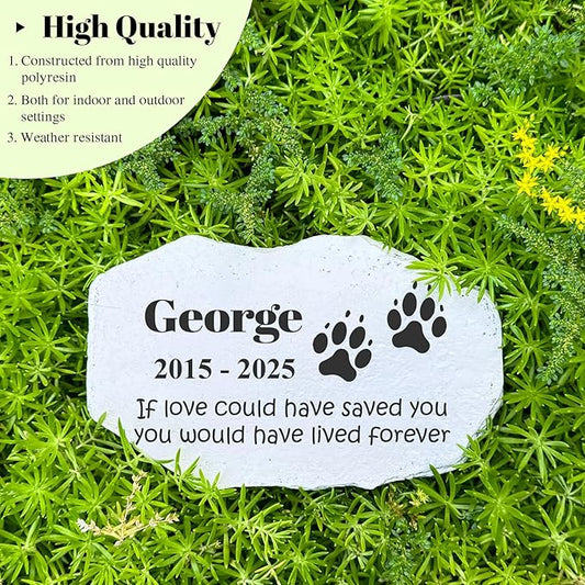 Personalized Pet Memorial Stone - Loss Gift for Dog - Dog Tombstone - Garden Memorial Stone Customized - Cat Headstone - Stepping Stone Outdoor