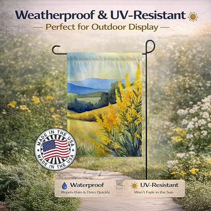 Caroline's Treasures Kentucky Goldenrod in Watercolor Garden Flag Mailbox Flag Decorative Yard Flag Banner Outside Patio Artwork Yard Flower Beds, Garden Size, Multicolor