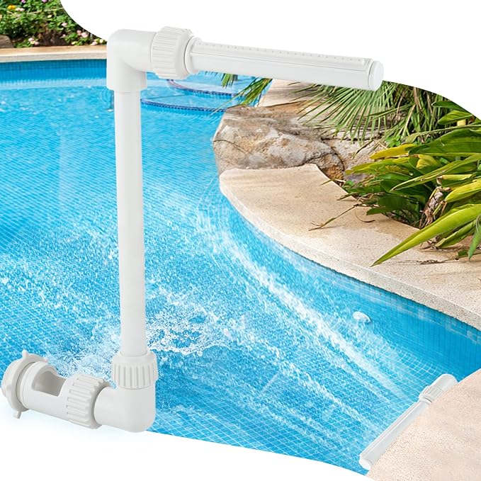 Pool Fountain for Inground Swimming Pool Adjustable Pool Fountains for Above Ground Pools Waterfall Fountain Kit Water Fun Sprinklers Fits Most 1.5" Above Inground Pools Threaded Return Jets