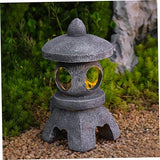 Pagoda Garden Statue, Japanese Pagoda Statues, Waterproof Solar Lantern, 5.1x5.3x10.2 inch Decorative for Garden Yard Lawn Balcony, Patio, Porch