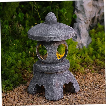 Pagoda Garden Statue, Japanese Pagoda Statues, Waterproof Solar Lantern, 5.1x5.3x10.2 inch Decorative for Garden Yard Lawn Balcony, Patio, Porch