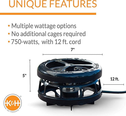 K&H Pet Products Pond Heater for Outdoor Ponds with Fish, Deluxe Thermo-Pond Perfect Climate Deicer, Winter Oxygen Exchange for Live Fish, Thermostatically Controlled, Safety Listed - 7in 750W