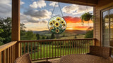Stained Glass Window Hanging - Sunflowers Pattern 6.3 Inches Suncatcher for Garden Home Decor for Women Mon Grandma Friends