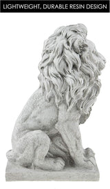 Lion Resin Garden Statue | Outdoor Indoor Figurine Gift Decoration for Home Décor, Patio, Yard, and Garden
