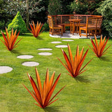 TOMBABY Large Leaf Thickened Metal Agave Plant Outdoor Decoration Desert Courtyard Art Plant Garden Decoration Outdoor Metal Art Floral Gift (1, RED)