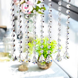 KANPURA 1ft Crystal Garland Strands,Hanging Chandelier Maple Leaf Crystals with 14mm Clear Octagon Chain Decorations for Christmas, Winter Party,Chandelier Centerpiece(10 Pack)