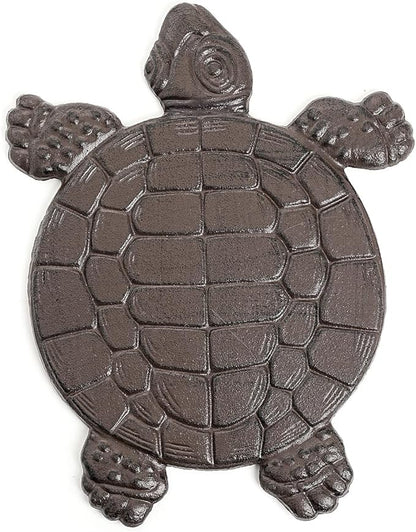 Sungmor Cast Iron Turtle Stepping Stones, Sturdy Metal Stepping Mat for Front Door, Outdoor Walkway Decorative Statue, Garden Path Pavers for Yard Lawn Landscaping