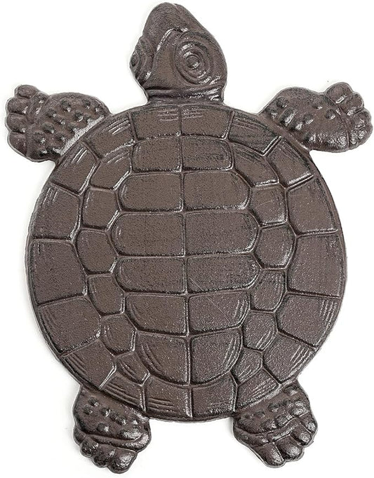 Sungmor Cast Iron Turtle Stepping Stones, Sturdy Metal Stepping Mat for Front Door, Outdoor Walkway Decorative Statue, Garden Path Pavers for Yard Lawn Landscaping