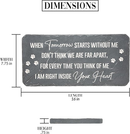 Pavilion Gift Company 25312 Pet Memorial-16" x 7.75" Garden Stone, Gray, White