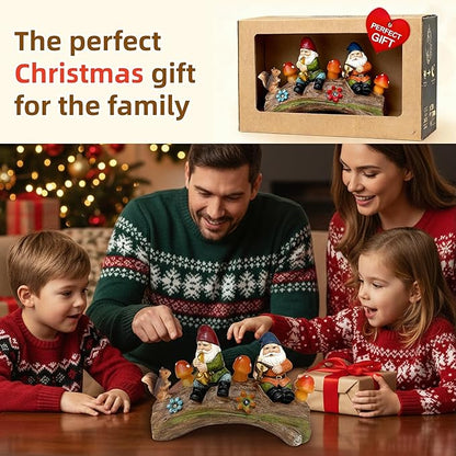 Solar Powered Squirre Gnome Mushroom Light 14" Weatherproof Resin Garden Decor Auto-Sensor Outdoor Lamp Warm White Fairy Light Housewarming/Birthday Bullet Points