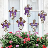 Cinrobiye 12Pcs Easter Planter Stakes Religious He is Risen Flower Pot Signs Christian Cross Stake Outdoor Lawn for Easter Party Patio Yard Outside Greetings Home Farmhouse Decor