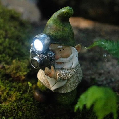 Garden Gnomes Decorations for Yard - Garden Gnome Solar Statue Funny Outdoor Decor for Yard,Patio,Lawn,Unique Housewarming Gifts