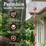 Topadorn 8.5 FT Metal Lotus Rain Chain with 11 Tulip Shaped Copper Cups for Outdoor Home Garden Decor Replacement for Gutter Downspouts, Divert Water and Home Display