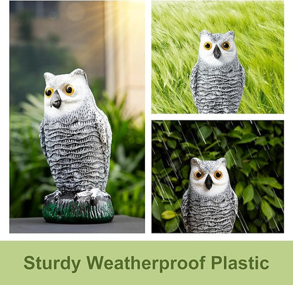 OFFO Plastic Owl Scarecrow for Halloween Decorations Outdoor Garden, Yard, Pool Decoration, 8.3 in Height, Snow Owl