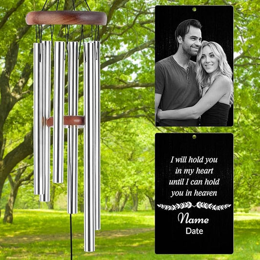 Personalized Wind Chimes Memorial Engraved Gift,Custom Sympathy Wind Chime for Loss of Loved One,Customized Mother Father Dog Pet Family Remembrance Bereavement Gifts