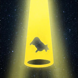 Funny Metal UFO Spaceship Wind Chime with Summoning Card Quirky Sci-Fi Hanging Decor for Bedroom & Study, Novelty Alien Gift for Teens & UFO Lovers, Unique Indoor Ornament (Cow)