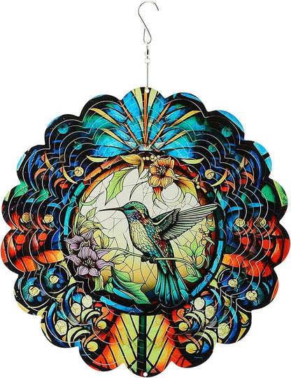 Hummingbird Outdoor Wind Spinners Decorations, Birthday Gifts for Women Mom Wife Grandma, 12 inch 3D Wind Sculptures for Indoor/Outdoor Decor, Yard Art, Garden Decorations