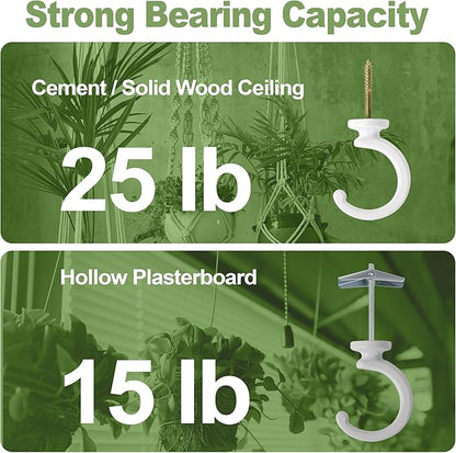 Aidoclip 4pcs Ceiling Hooks for Hanging Plants,Hanging Lights Metal Small Hooks,Indoor Outdoor Wall Heavy Duty Plant Hanger Swag Hook