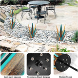 2022 Upgraded Large Size Tequila Rustic Sculpture, DIY Rustic Metal Agave Plant for Outdoor Patio Garden Yard Lawn Ornaments, Yard Art Decoration Statue for Home Decor (Orange Blue (M)- 2PCS)