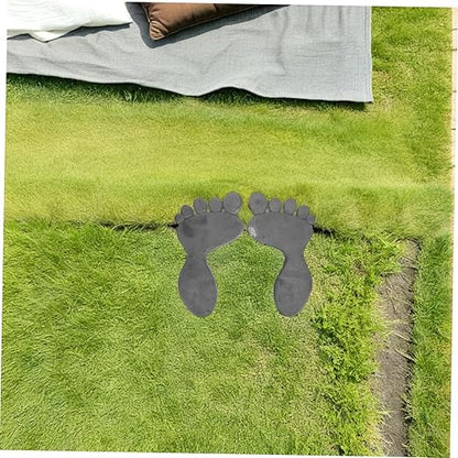 Mikikit 1 Pair Cast Iron Garden Footprint Stepping Stones Heavy Duty Outdoor Mats for Walkway Decor Low Maintenance Iron Garden Statues for Clean Pathways and Easy Access