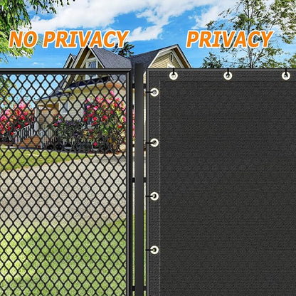 KANAGAWA 8ft x 50ft Privacy Screen Fence, 90% Blockage Heavy Duty 175 GSM Fencing Mesh Net Cover for Outdoor Wall Garden Yard Backyard 40 Cable Zip Ties Included Black
