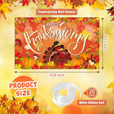 Large Thanksgiving Banner Decorations Outdoor 72x44 Inch,Turkey Maple Leaf Pumpkin Decorations Gifts for Indoor Home House Decor Party Supplies,Yard Sign Background for Photography