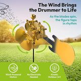 Handmade Metal Drummer Windmill Wind Spinner - Rock Band Percussionist Music Figurine - Wind-Powered Kinetic Windmills Spinners Sculpture - Outdoor Decor for Yard Lawn Garden Patio
