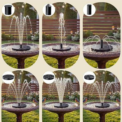Solar Fountain for Bird Bath: Floating Mini Solar Powerd Water Fountain Outdoor with 6 Nozzles 2026 Upgraded Mini Fountains Pump for Brids Bath Garden Pond Pool