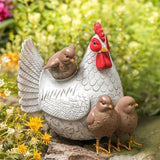 Teaeeno Chicken Statues Garden Decor,Funny Garden Chicken Outdoor Statue Decorative,Chicken Farm Animals Decor,Funny Yard Patio Art Decoration Ornament,Animal Statue Table Ornament,Rooster Statue