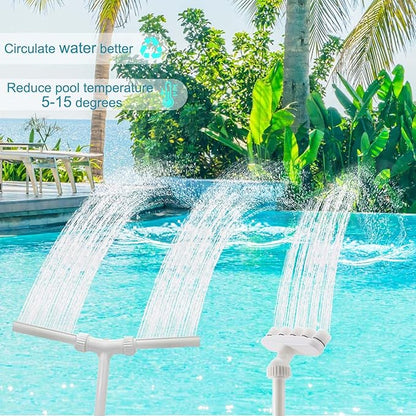 2-Pack Pool Fountain - Dual Spray + 5-Nozzle Water Fountains for Above and In-Ground Pools, 360° Adjustable Swimming Spa Accessories Decoration Summer Water Temperatures Cooling.