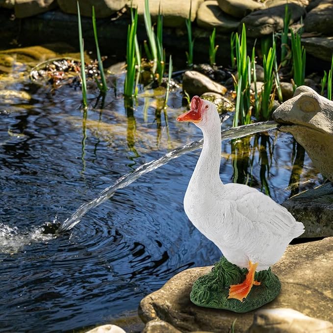 Garden Statues Goose Figurine Farm Animal Sculpture Lifelike Outdoor Statue for Pond Garden Decor Unique Design with Vibrant Colors Yard Ornaments Decor