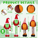 Yerliker 2 Pcs Christmas Large Plush Gnomes Decorations Lime Green Gnomes Xmas Stuffed Animals Porch Yard Decor 28 to 43 Inch Santa Decoration with Retractable Legs for Gifts Home Indoor Outdoor