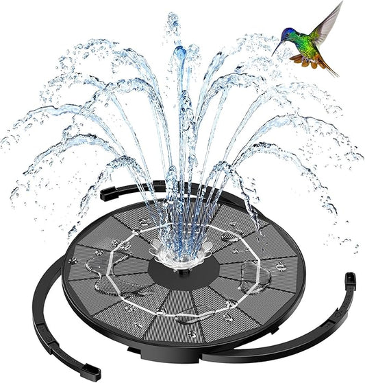 AISITIN 3.5W Solar Fountain Pump Upgraded 2026, Solar Water Fountain DIY Kit with 8 Nozzles & 3 Fixed Bracket & 9.8ft Cord for Garden, Bird Bath, Ponds, Fish Tank, Aquarium, Courtyard and Outdoor