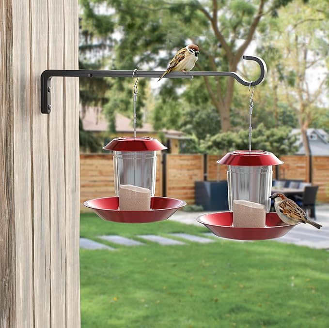 saffruff Heavy Duty Plant Hooks for Wall, 10 Inch 2 Pack, Wall Mounted Plant Brackets, Outdoor Plant Hangers Hold 35 lb, Iron Hooks for Hanging Baskets, Bird Feeder, Wind Chime, Lantern