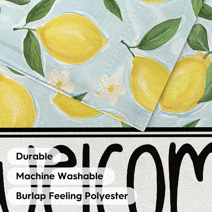 AVOIN colorlife Summer Lemon Garden Flag 12x18 Inch Double Sided Outside, Welcome Seasonal Yard Outdoor Flag