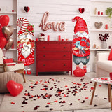 Umigy 3 Pcs Valentine's Day Yard Sign Gnome Outdoor Decorations with Stakes Valentine Red Heart Rose Gnome Lawn Sign Sweet Yard Decor Lawn Decor for Home Wedding Anniversary Pathway Walkway